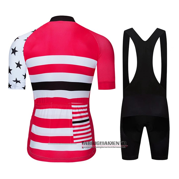 Abbigliamento Le Col 2020 Manica Corta e Pantaloncino Con Bretelle Rosa Bianco - Clicca l'immagine per chiudere